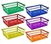 Zilpoo 6 Pack - Plastic Colorful Storage Baskets, Paper, Office Supplies, Toys and Teacher Student Classroom Organization Bins, 15