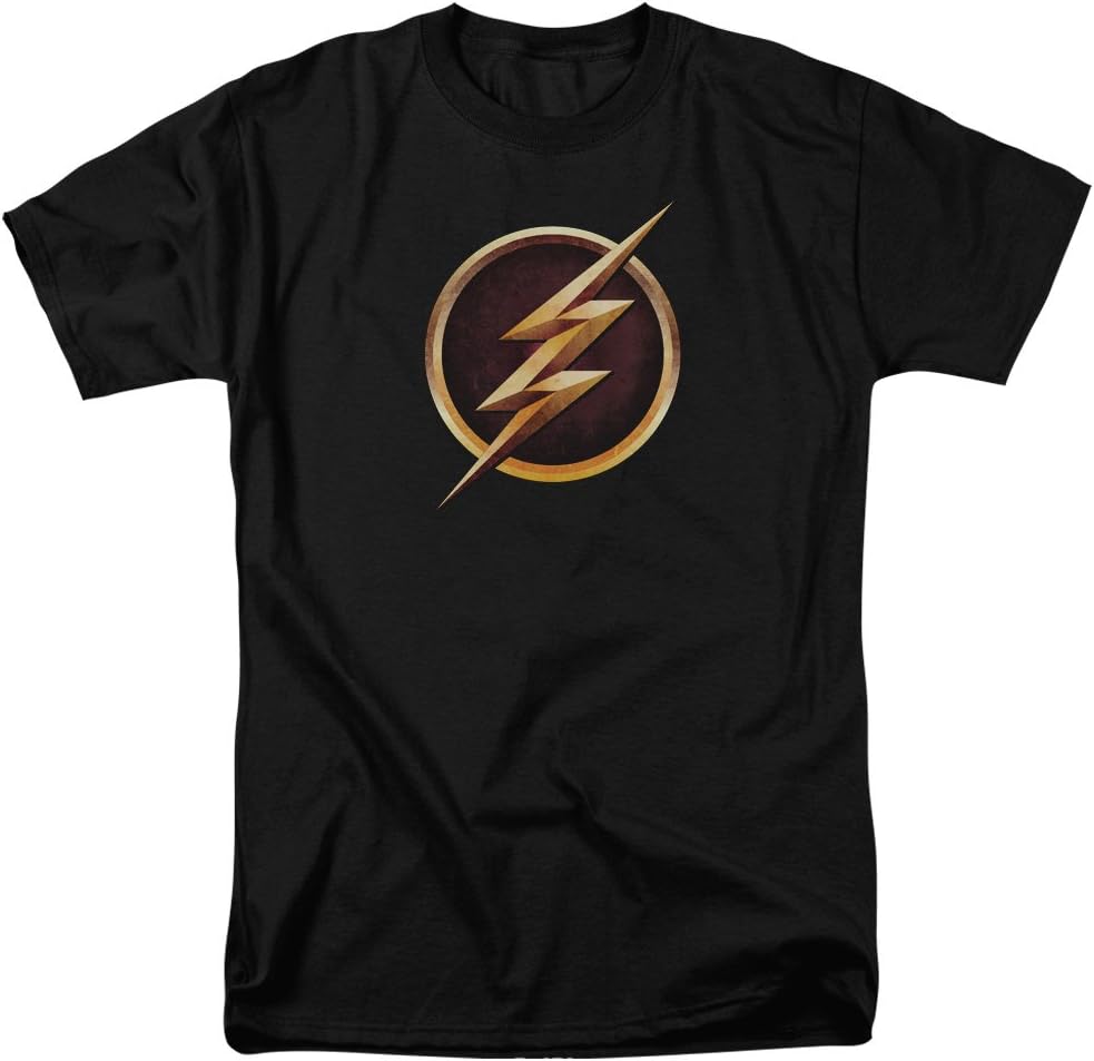 The Flash Bolt Logo CW's TV Series DC Comics Justice League Adult Mens T-Shirt Black (3XL)