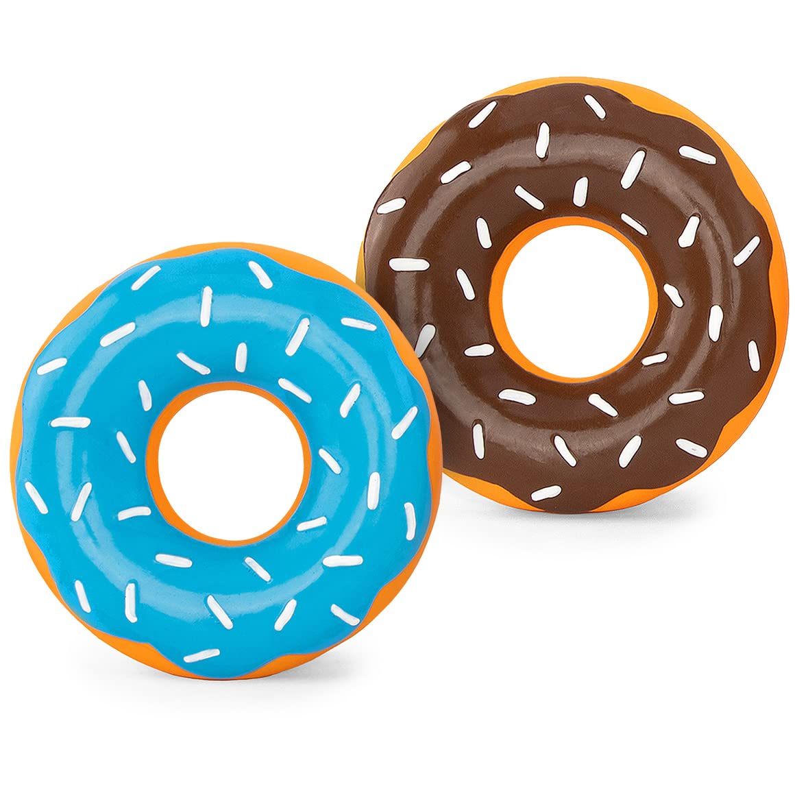 ZippyPaws Latex Donutz - Chocolate and Blueberry (2-Pack)