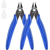 LBOKLING Micro Flush Cutter, 2-Pack Wire Cutters, 5&ldquo; Sharp Cutting Pliers | Small Side Wire Cutters with Spring Loaded for Jewelry Making, Zip Tie , Floral, Electronics, Model Craft, 3D Print