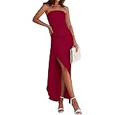 PRETTYGARDEN Women's Ruched Bodycon Dresses Summer Off Shoulder Asymmetrical High Split Elegant Cocktail Party Dress