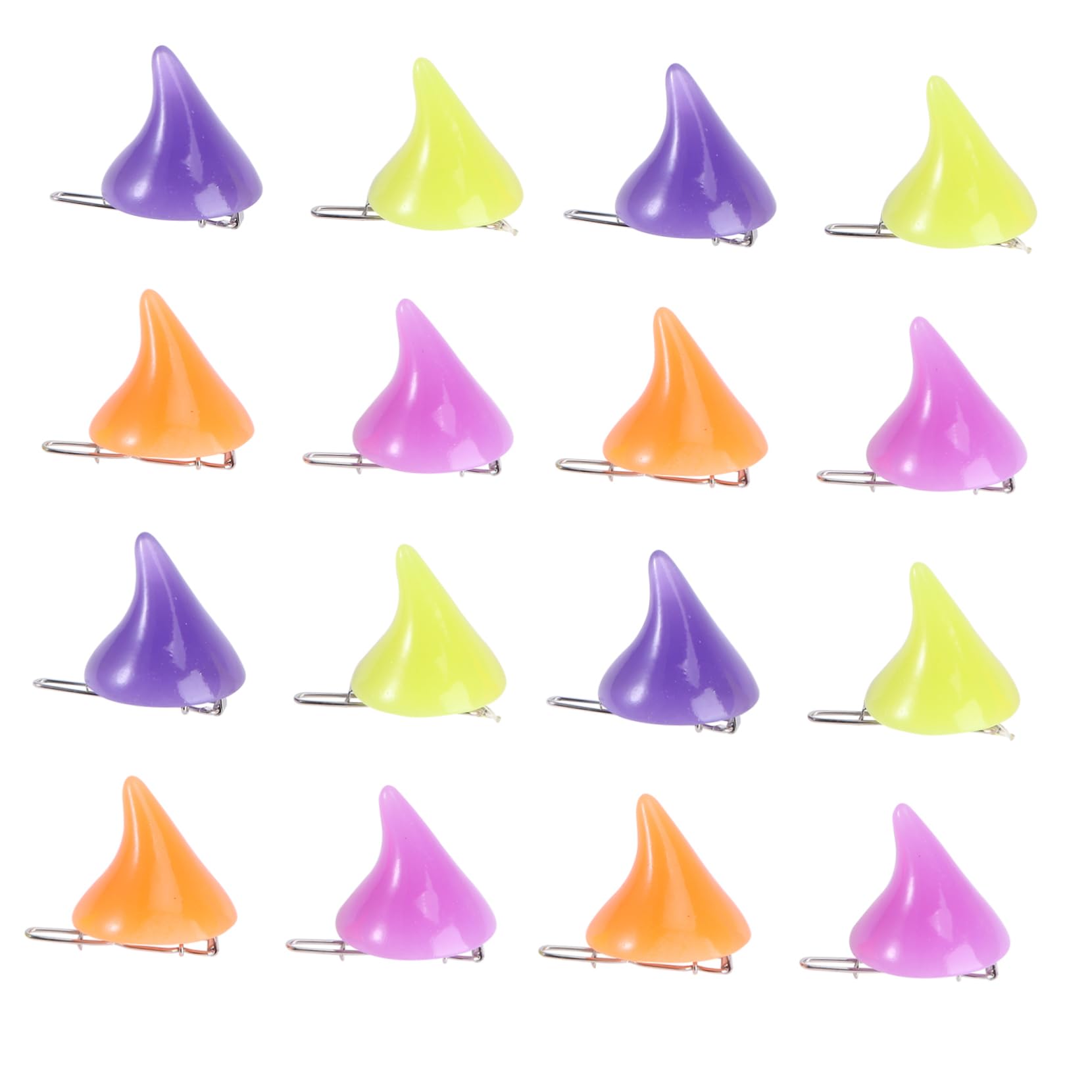 Frcolor 16pcs Small Devil Horns Hair Clips OX Horn Hairpins Cosplay Headdress Halloween Hair Clips (Mixed)
