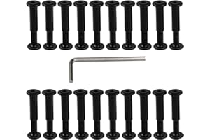 Oedema 20 Sets M5×15mm Binding Post Screw Black Furniture Screws Nuts Stainless Steel Barrel Nuts and Bolts for Bed, Furniture, Desk, Φ6×20mm