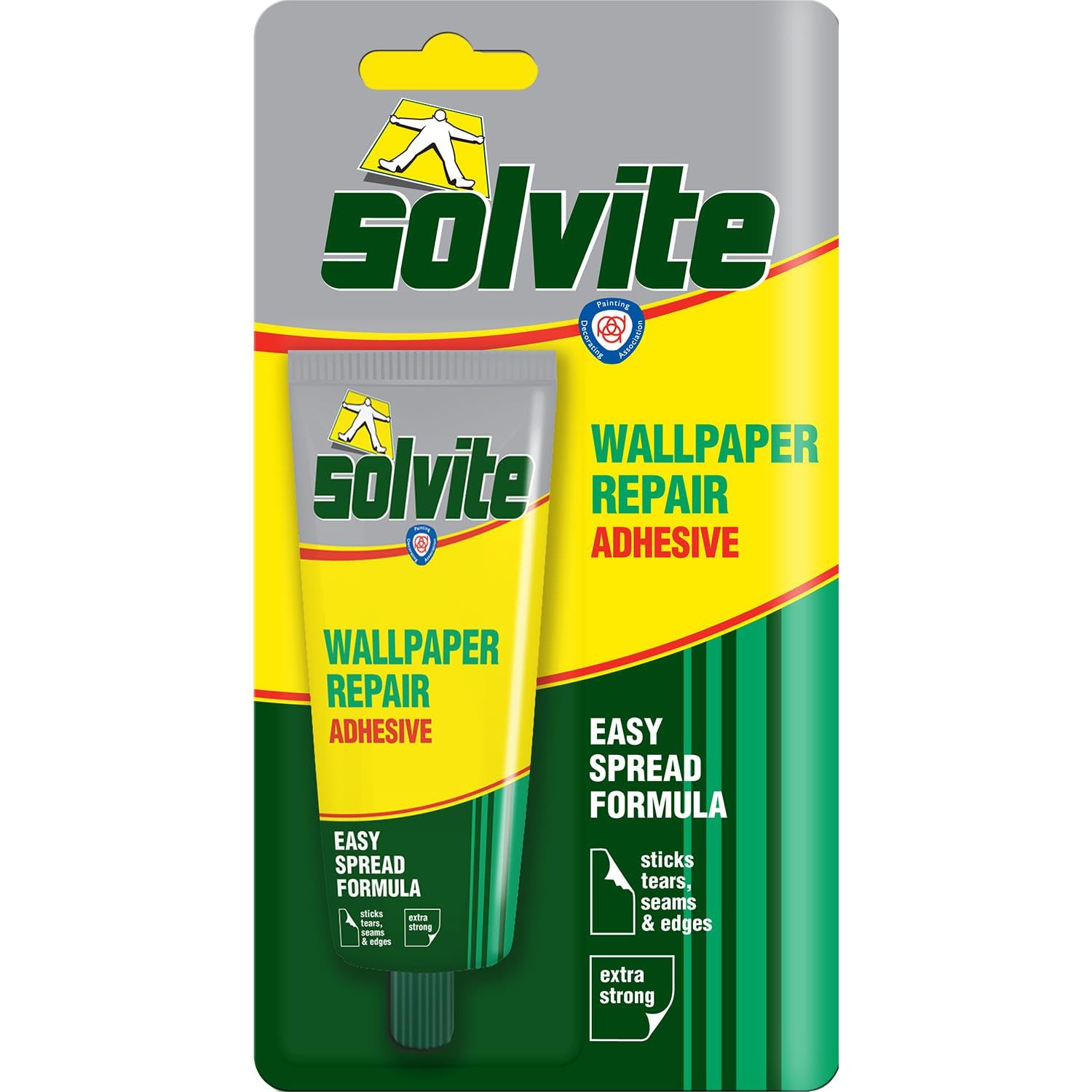 Solvite Wallpaper Repair Adhesive 56g - Easy-Spread Formula for Wallpaper Seam & Edge Repair, Ready-to-Use Tube, Strong Hold Glue for Lifting Corners & Peeling Edges