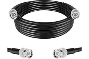 exgoofit BNC Coaxial Cable 16.5ft (5m), RG58 Coax Cable 50 ohm Low Loss with BNC Male to Male Connector for Antenna Analyzer, CB Radio, Signal Generator
