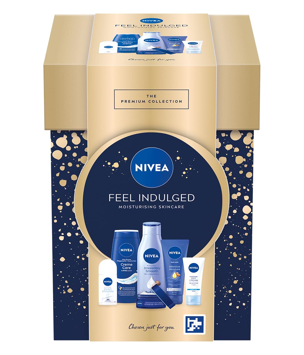 NIVEA Feel Indulged Moisturising Skincare Gift Set, Women's Gift Set Includes Shower Cream, Hand Cream, Body Lotion, Day Cream, Night Cream, Anti-Perspirant โ image 1