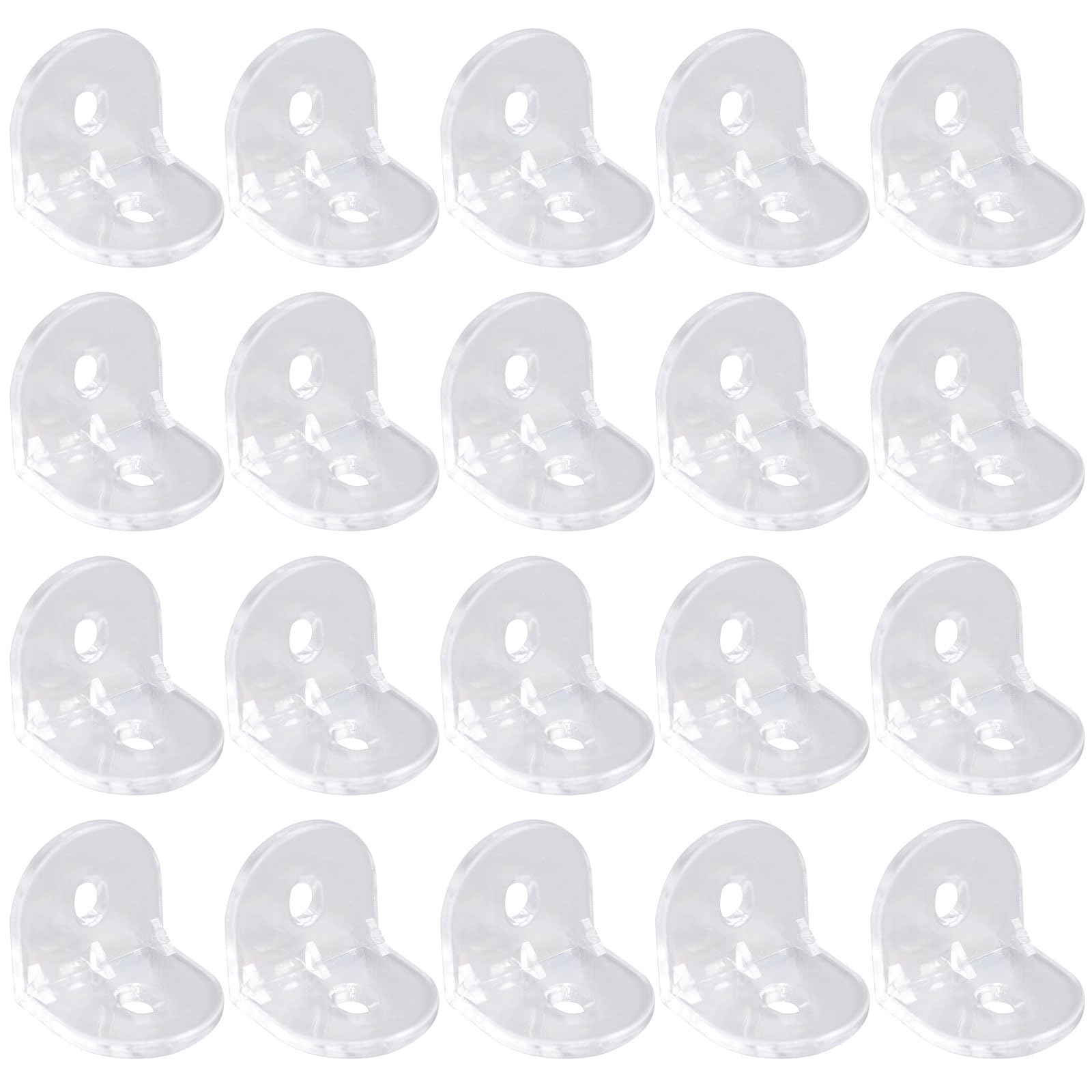 INCREWAY Acrylic L Brackets, 20Pcs Clear Right Angle Bracket, 90 Degree Support Shelf Corner Brace Right Angle Bracket for for DIY Display Box, Transparent