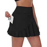 MIVEI Swim Skirts for Women Tummy Control - High Waisted Ruffle Tankini Swimsuit Bathing Suit Bottoms with Zipper Pocket