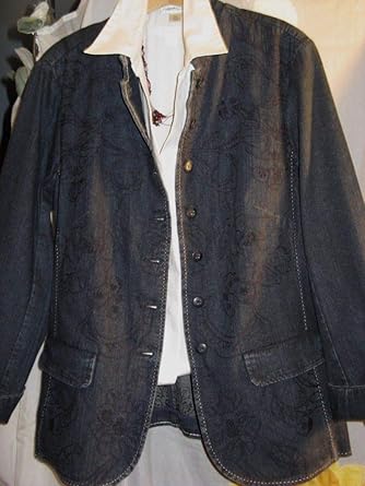 coldwater creek embroidered denim jacket