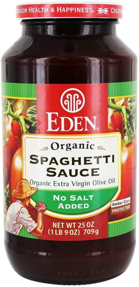 EdenOrganic Spaghetti Sauce, 25 oz Amber Glass