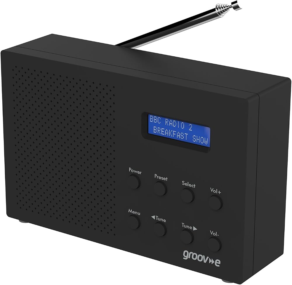 Groov-e Paris DAB FM Digital Radio with Alarm Bluetooth 20 Presets Black