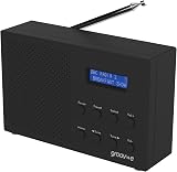 Groov-e Paris DAB FM Digital Radio with Alarm Bluetooth 20 Presets Black
