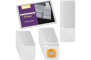 Swpeet 50Pcs 4.1"×4.2" Thick Clear PVC Jewelry Bags, Self Adhesive Portable Travel Jewelry Organizer, Plastic Jewelry Storage