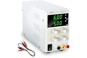 NAWEISZ 60V 5A DC Power Supply Variable, Adjustable Bench Lab Power Supply with 3-Bit LED Display, for Battery Charging, Electroplating, Electrolysis,Arduino, Electronics Repair, Circuit Test, Repair