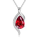 FANCIME July Birthstone Necklace for Women Teardrop