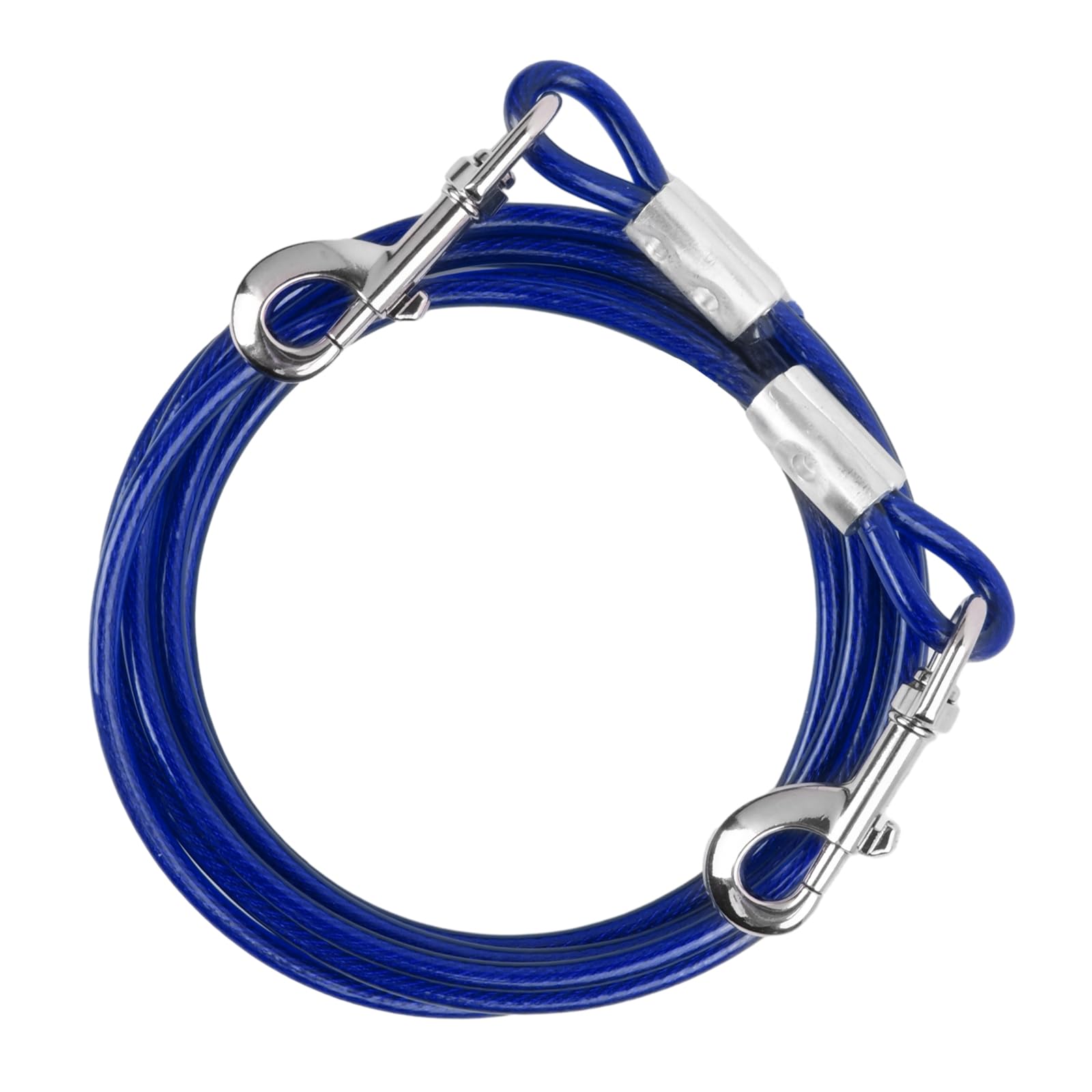 5 m Pet Lead, 6 mm, Up to 250 kg, Dog Tie Cable Small Medium Large Anti-Bite, Safety Dog Lead Chain with Swivel Hook for Outdoor (Blue, 5 m)