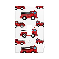Pznen Fire Truck Single Toggle Light Switch Cover