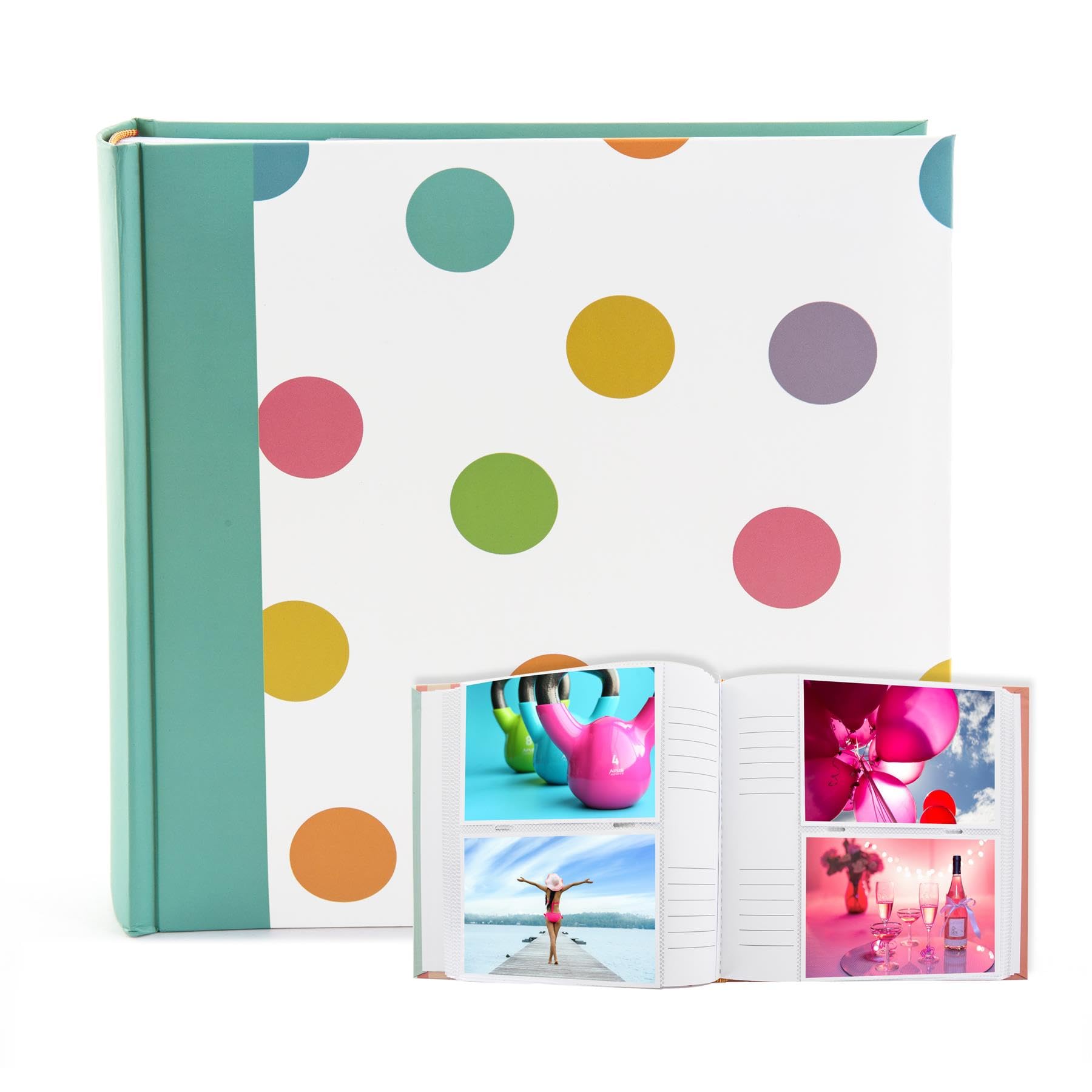 Kenro Candy Spot Colourful Photo Album for 200 Photos - 6x4 Inch / 10x15cm Landscape Picture Album. Photo Album with 200 Photograph Storage - CN101SP