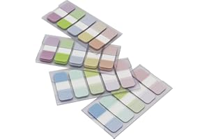 ANDOCA Tabs Flags Assorted Colors, 0.625 x 1.71 Inch Sticky Tabs, Easy to Post, 4 On-The-Go Dispensers/Pack, 400 Pages Total