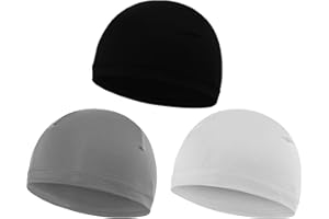 HOLIBERTY 3 Pieces Kids Skull Cap Cooling Running Cycling Beanies Elastic Summer Bike Head Wrap Hard Hat Helmet Liner 3-12Y