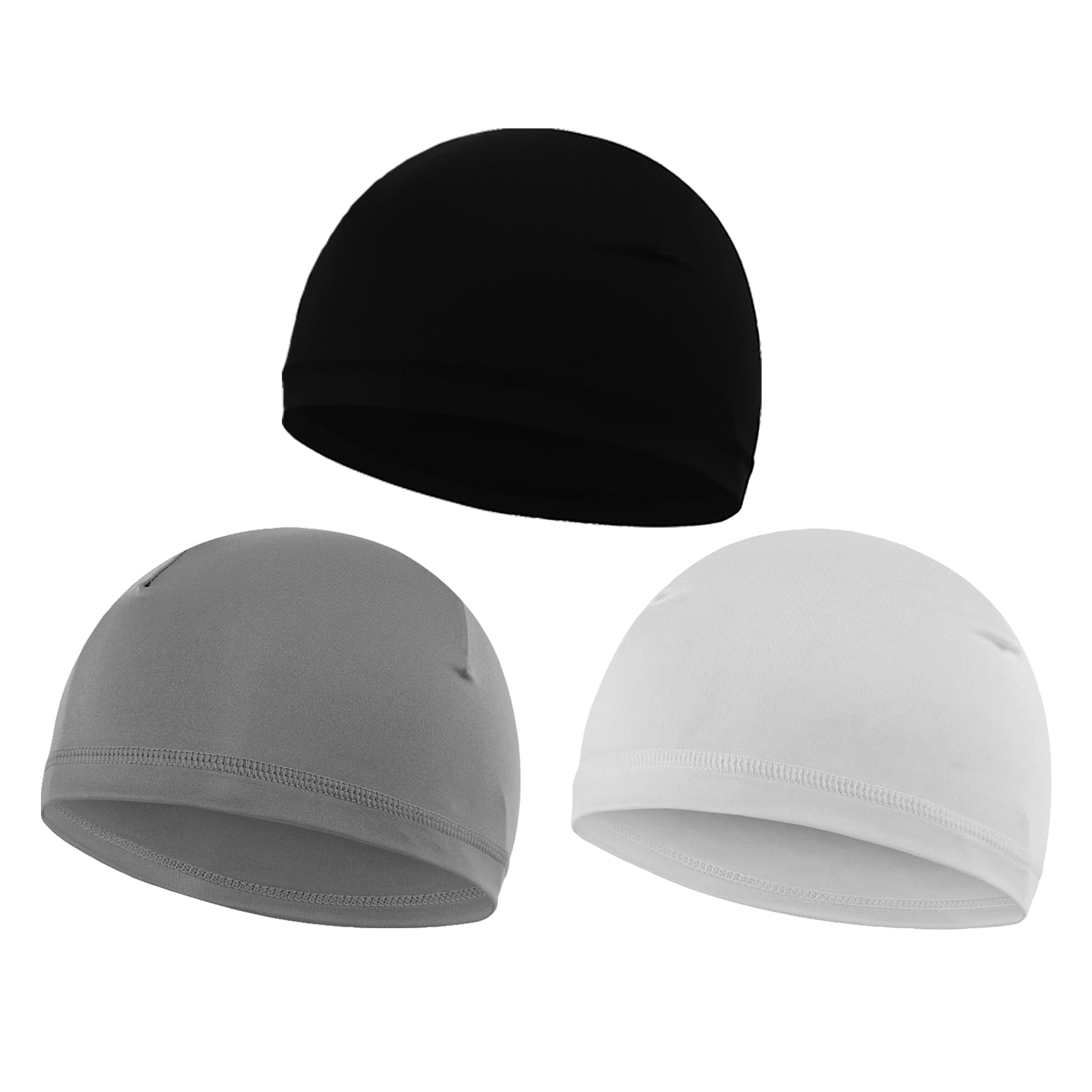 Photo 1 of Holiberty 3pcs Kids Skull Caps Elastic Bike Helmet Liner for Boys Girls Soft Stretchy Hair Protection Beanies Turban Sweat Wicking Running Cycling Hat Headwear Baby Sleep Bonnet Skull Cap