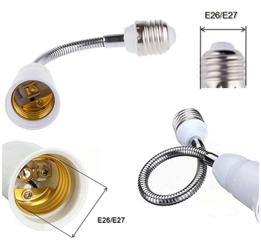 E27 Flexible Light Bulb Lamp Socket Adapter Extender/Adjustable Edison Bulb Socket Extension for
