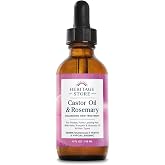 HERITAGE STORE Castor Oil and Rosemary Volumizing Hair Treatment, 4 oz | Organic, Avocado, Amla, Pumpkin Seed Oils, Hypoallergenic, Fullness and Shine