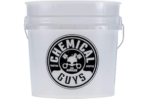 Chemical Guys Heavy Duty Ultra Clear Detailing Bucket, 4.5 Gal, Plastic, White, Cylinder, Automotive