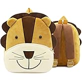 Children Toddler Preschool Backpack Plush Animal Cartoon Backpack Baby Kids School Satchel Travel Lunch Bags(Lion)