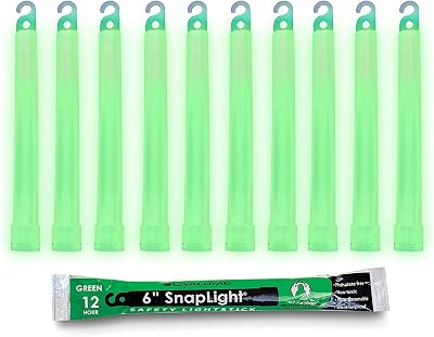 Cyalume Green 6" SnapLight 12 Hr Chem Light Stick Military Grade Bulk Pack 20
