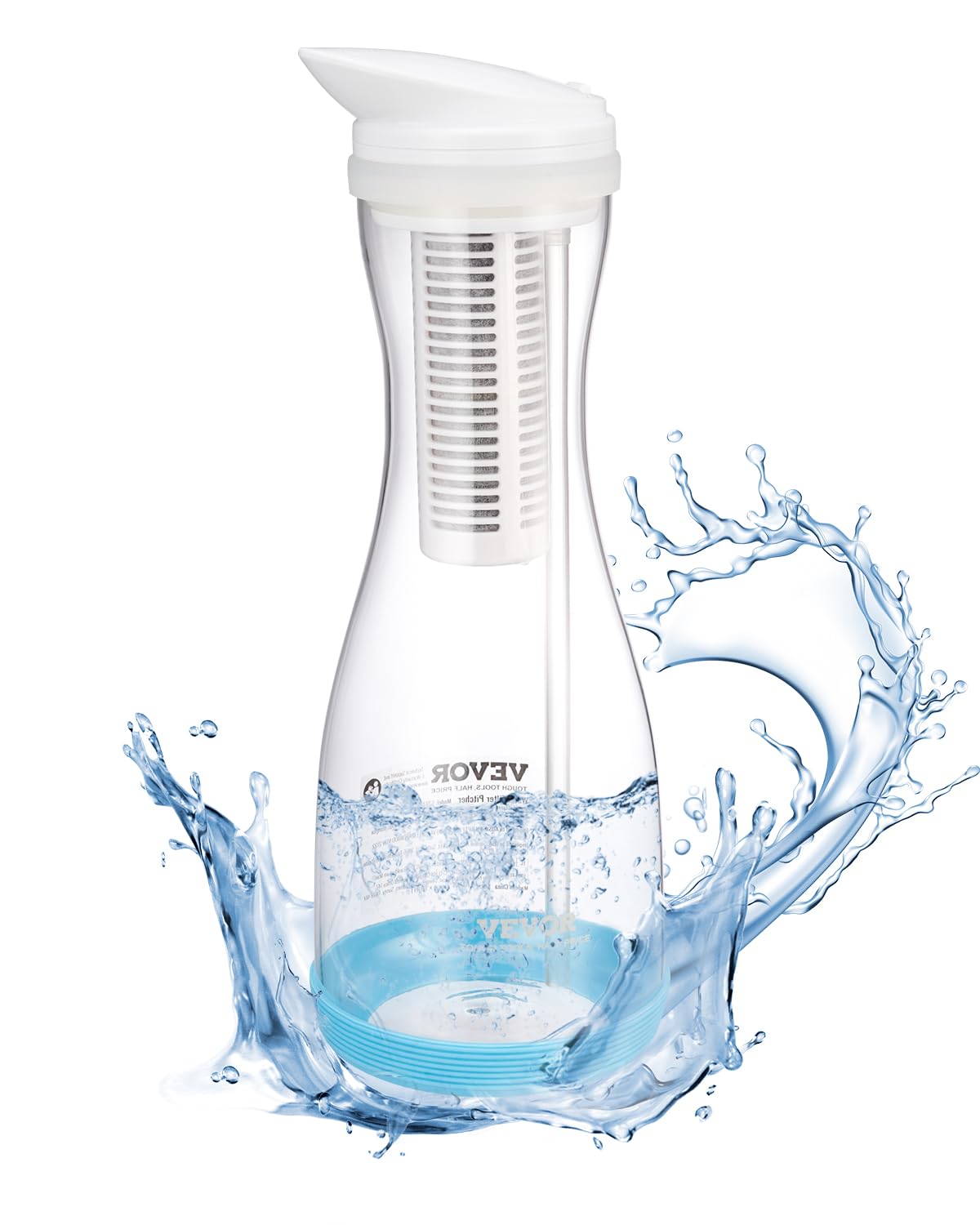 Photo 1 of VEVOR Water Filter Pitcher, 6 Cup Glass Water Filter Dispenser, Fast & Compact Fridge-Friendly Water Filtration System, No BPA, Lasts 3 Months or 211 Gallons, Reduces Chlorine, Rust, Odors, PFOA/PFOS