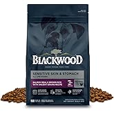 Blackwood Sensitive Skin & Stomach Dry Dog Food, Salmon Meal & Brown Rice with Ancient Grains, 10 Pound Bag with Prebiotics & Probiotics to Promote Gut Health
