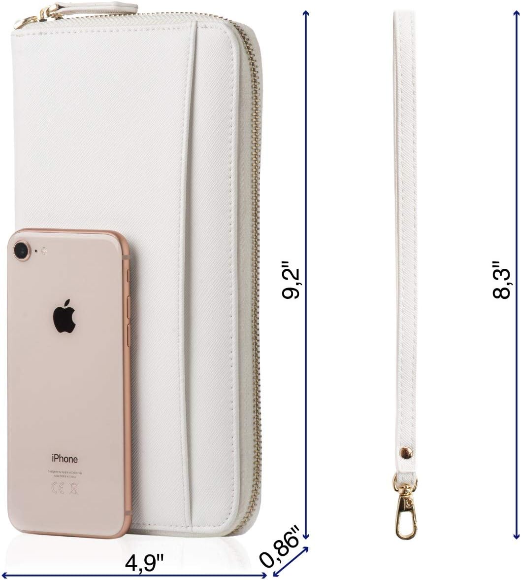  | Travel Document Organizer - RFID Passport Wallet Case Family Holder Id Wristlet (White) | Passport Wallets