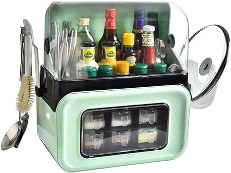 Amazon Forest キッチン収納用品 調理器具 調味料 ナイフ収納ラック 調味料ラック キッチンツールスタンド 収納ラック グリーン 調味料 スパイスラック オンライン通販