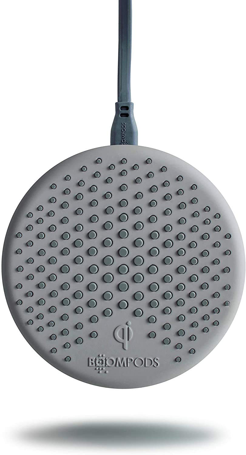 Boompods Eclipse Mini Qi Wireless Phone Charger - 15W Fast Qi Charging Pad, Temperature Control & Case-Friendly, Compact Desk Wireless Chargers for Cabable iPhone, Samsung & Smartphones, Grey