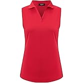 Vidusou Womens Sleeveless V Neck Golf Polo Shirts