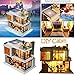 DIY Wooden Miniature Dollhouse Kit with Doll & Music, Mini House Woodcraft Construction Kit-3D Wooden Puzzle-Model Building Set DIY Cabin Wooden Villa Gift for Christmas Holiday Birthday