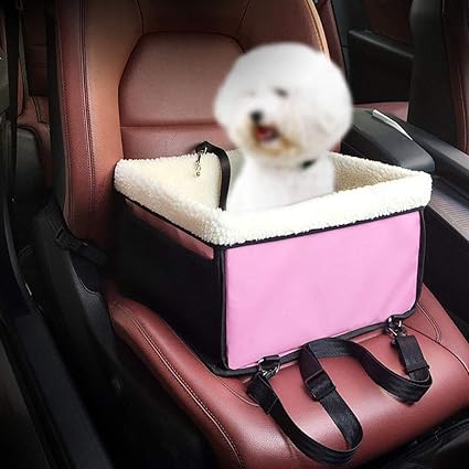ZHANGZHIYUA Gewidmet Doggy Deluxe Dog Booster Autositz - Clip-on-Sicherheitsleine - Aufbewahrungstasche - Perfekt für kleine 