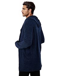Mens Hooded Cardigan Long Cardigans Sweater Shawl