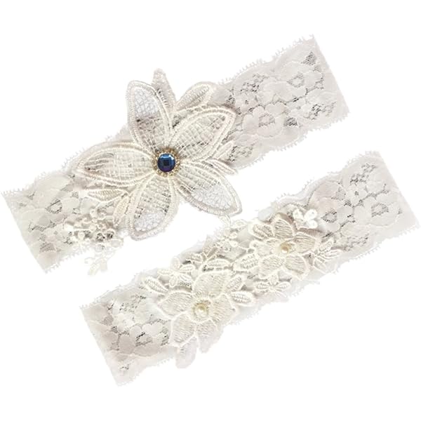 Conjunto De Encaje Elástico De Boda De Liga Nupcial Con