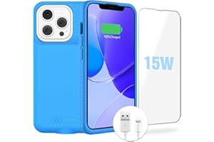 GIN FOXI 15W Fast Charging Battery Case for iPhone 14 Pro Max/13 Pro Max/14 Plus, Ultra Slim&Light 7000mAh Charger Case Rechargeable Anti-Fall Charging Case for iPhone 13 Pro Max/14 Pro Max/14 Plus