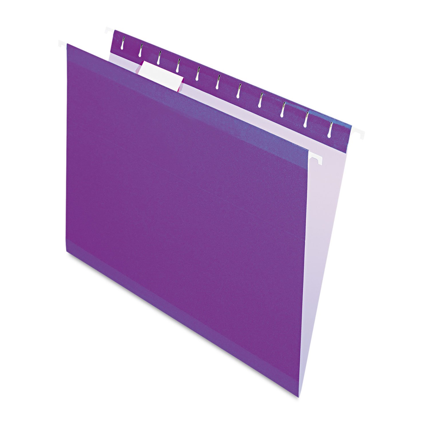 Photo 1 of Pendaflex Reinforced Hanging File Folders, Letter Size, Violet, 1/5 Cut, 25/BX (4152 1/5 VIO)