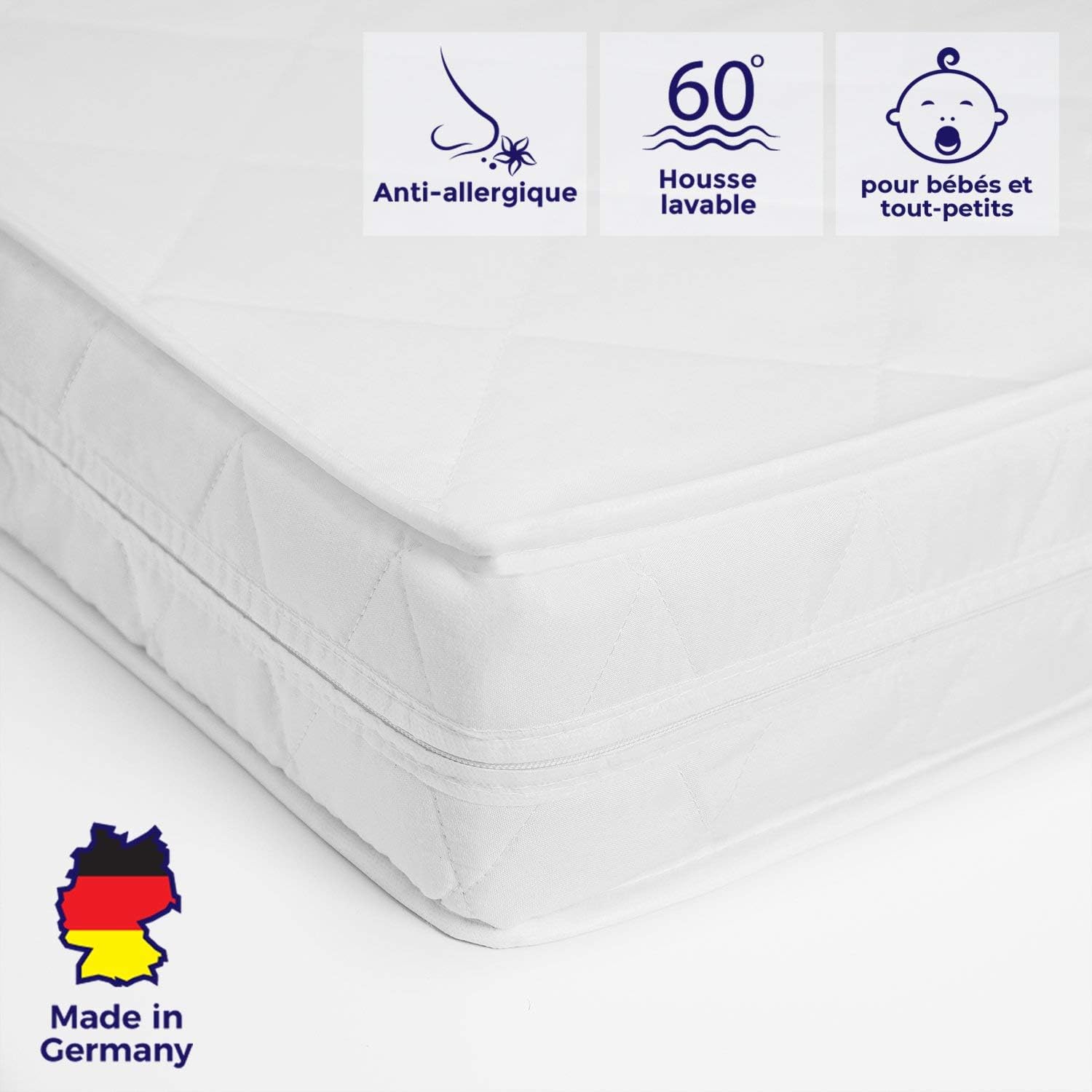 Lit Ferme Et Mi Ferme Reversible Epaisseur 15cm 2 Fermetes 2en1 Housse Lavable Mister Sandman Matelas Pas Cher 7 Zones De Confort Matelas Bebe 90 X 190 Cm H3 Premium Ergonomique Matelas