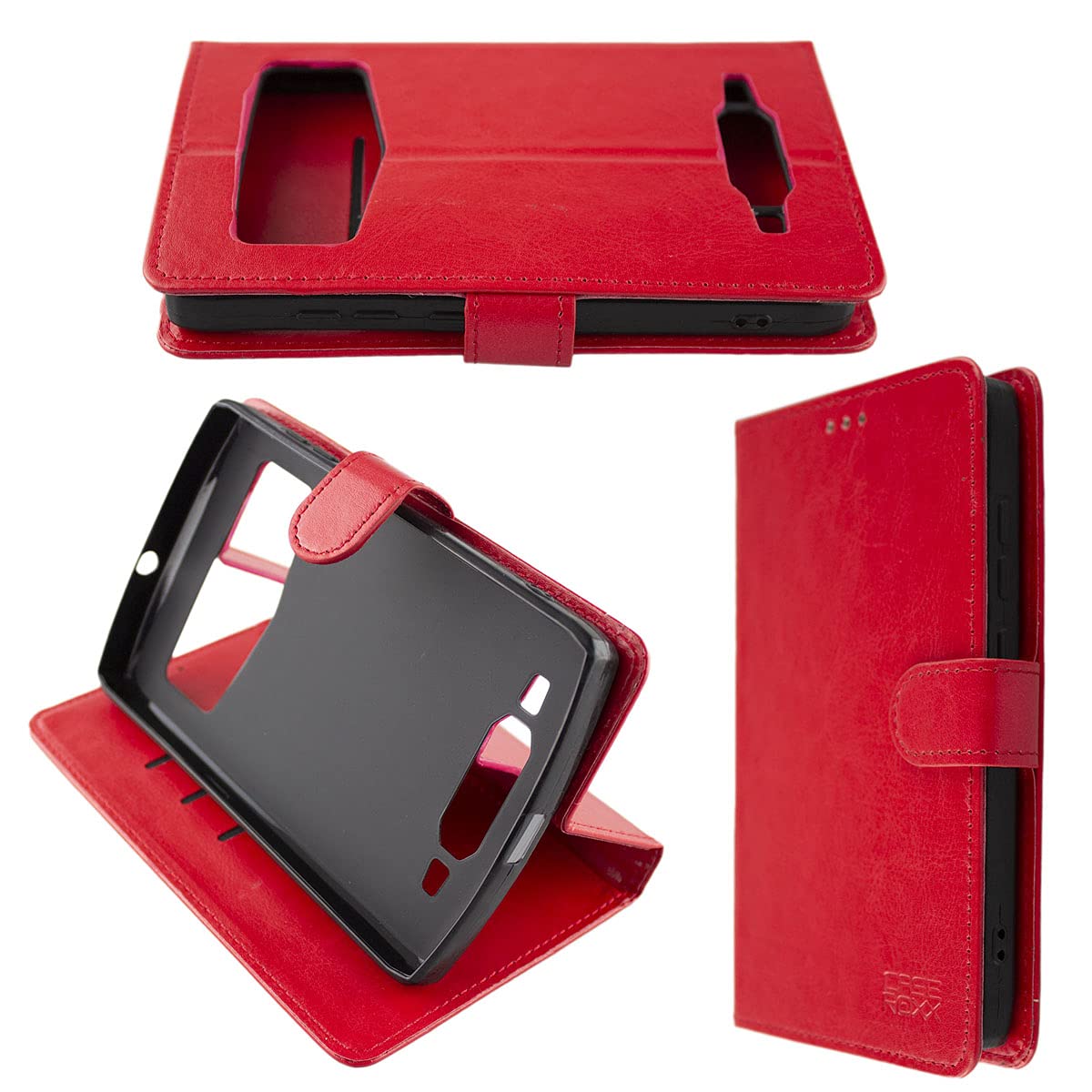 caseroxx Bookstyle-Case for Unihertz Titan, Cover, faux leather, red, Card Slots & Magnetic Closure