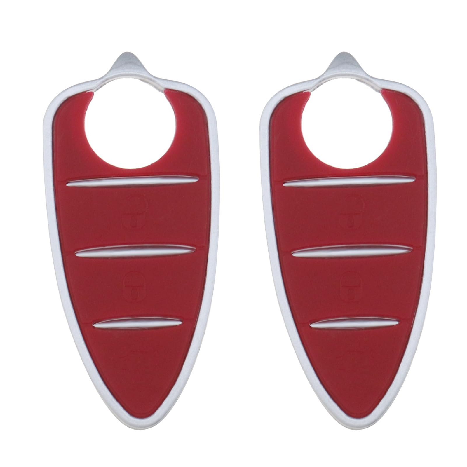 Be In Your Mind 2 Pcs 3 Buttons Car Remote Key Fob Button Pads Compatible with Alfa Romeo Mito Giulietta Rubber Keypad for Auto Car Smart Remote Replacement Parts, Red