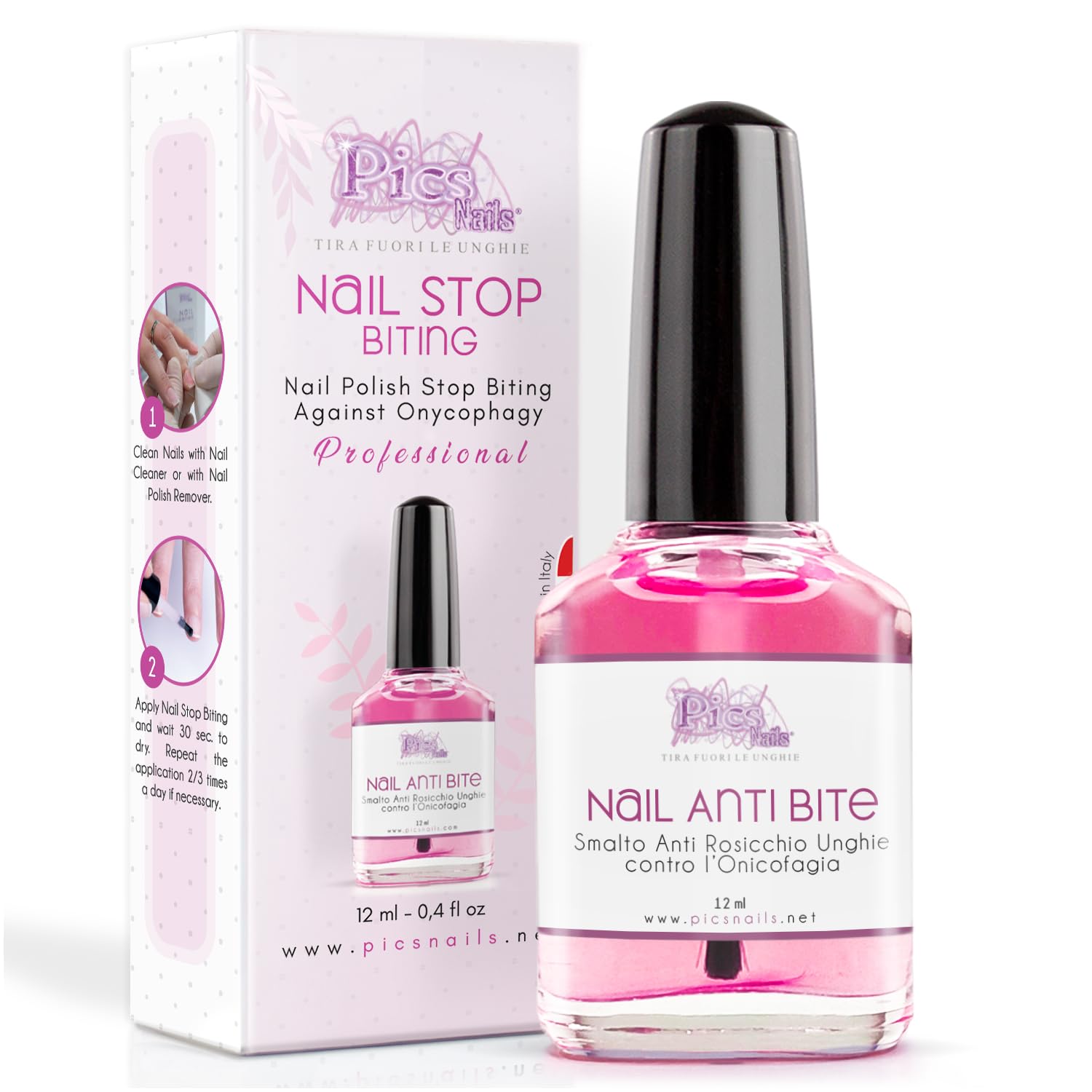 Nail Biting Prevention Professional Bitter Nail Polish 0.4 fl oz 12 ml - Nail Biting Treatment for Kids and Adults, anti finger sucking and Stop Biting Nails for Fingernails and Cuticles