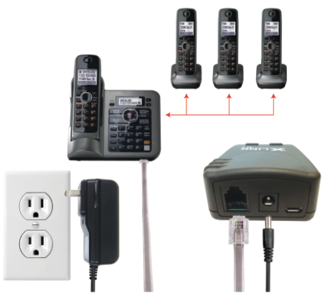 Xtreme Technologies XLink BT - Original Bluetooth Cell to Home Telephone Adapter (Two Cell Phones)