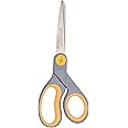 Westcott 8-Inch Titanium-Bonded Scissors with Adjustable Glide Feature for Office and Home - Gray/Yellow