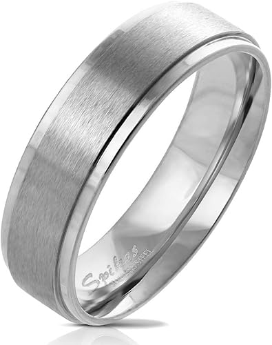 Viva Adorno Damen Herren Edelstahl Ring Partnerring Verlobungsring Matt Geburstete Mitte Rs57 Amazon De Schmuck