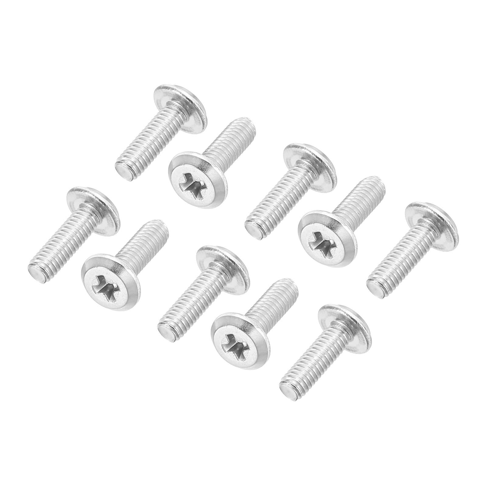 PATIKIL Round Head Phillips Screws, 120 Pack M2.5-0.45 x 8mm 304 Stainless Steel 18-8 Full Thread, Machine Screw Furniture Screw Connector Bolts